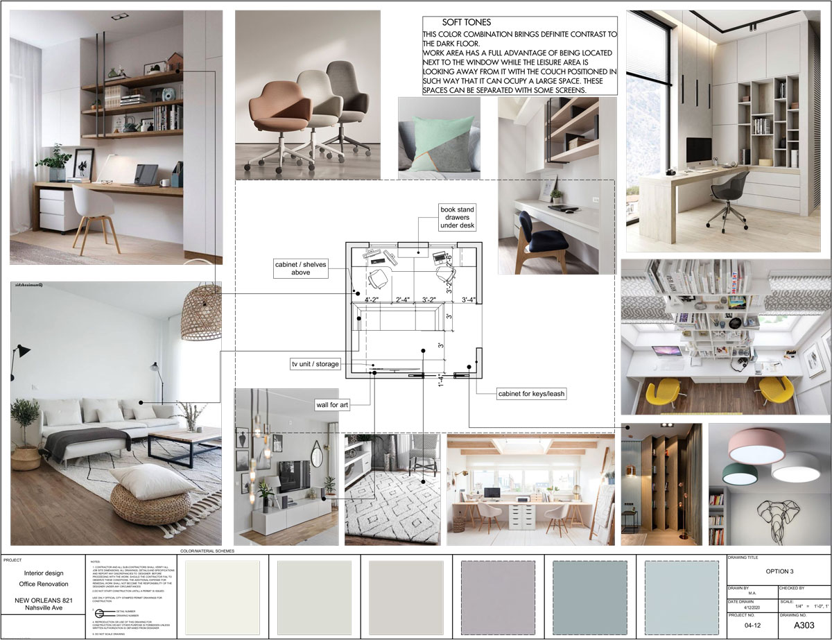 Mood board - dizajn enterijera za kancelariju